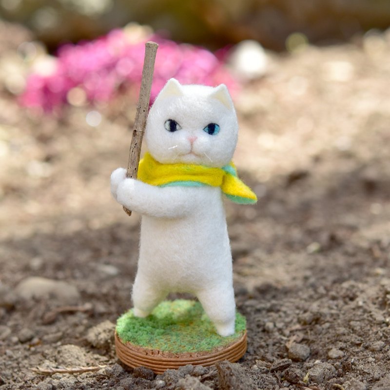 [Wool doll] [Cat] Naughty boy white [One-of-a-kind item] - 玩偶/公仔 - 羊毛 