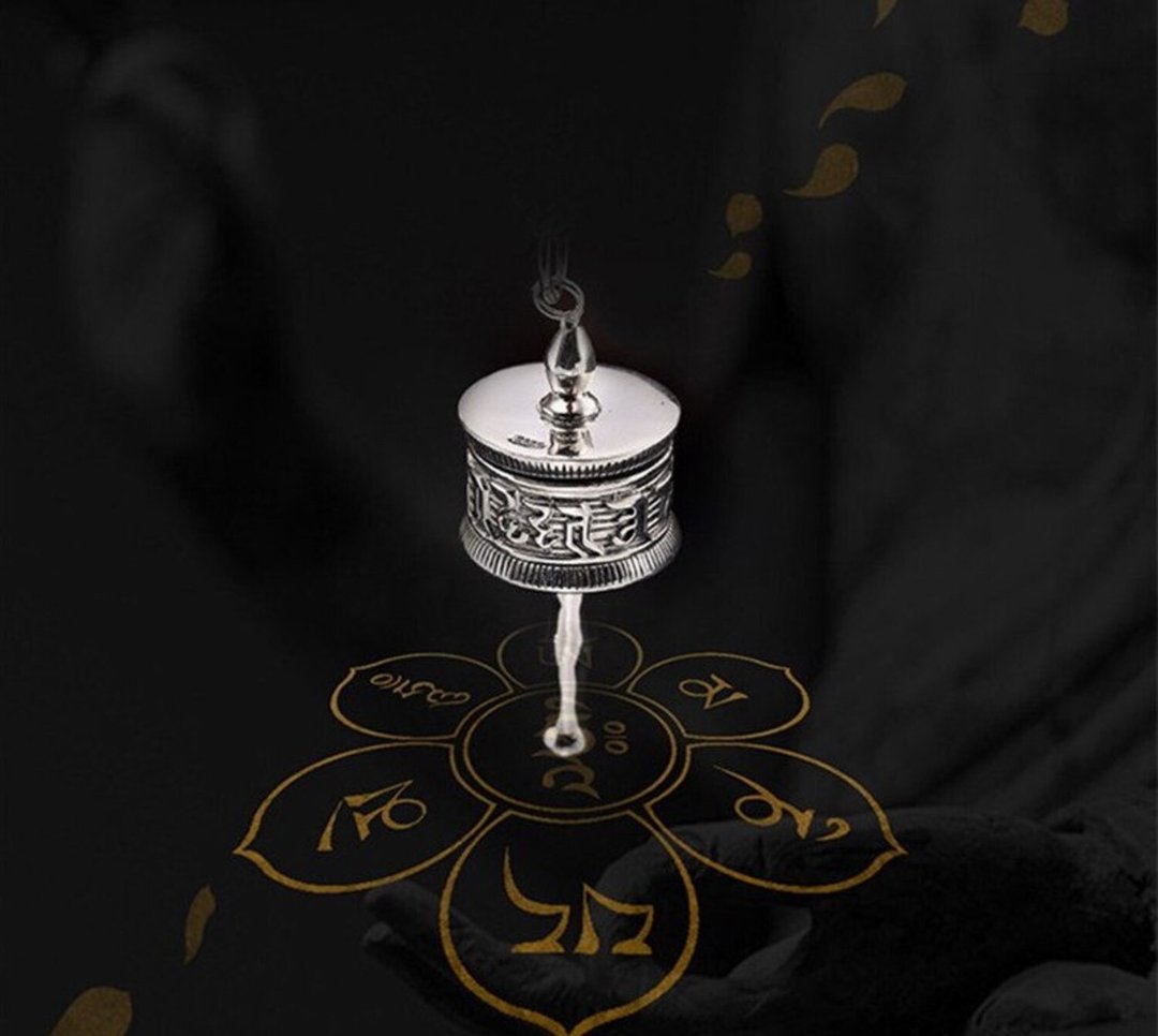 925 Sterling Thai Silver Religious Buddhism Mantra Pendants without Chains - 长链 - 纯银 银色