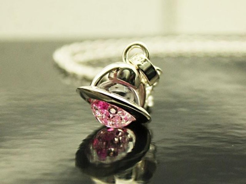 Saturn L Pendant Red Color - 项链 - 玻璃 红色