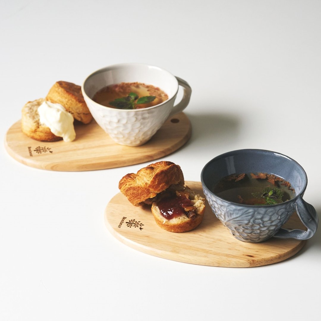 Lien lian pair cup and plate - 咖啡杯/马克杯 - 陶 白色