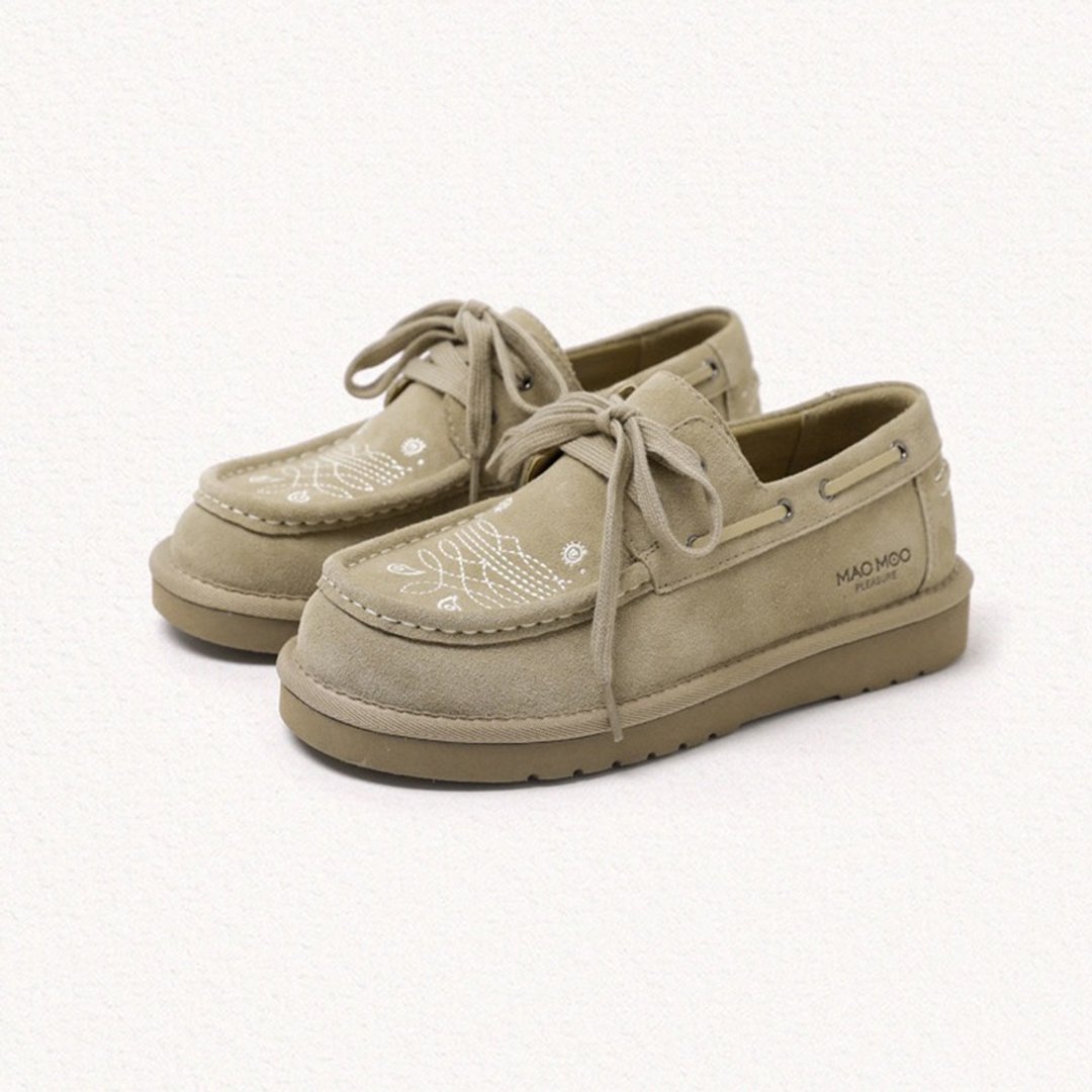PRE-ORDER韓國品牌 MACMOC Moca 混天然牛皮車線樂福鞋 Grey - 其他 - 其他材质 