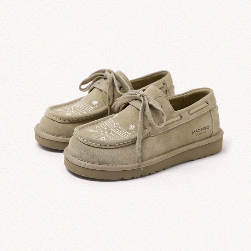PRE-ORDER韓國品牌 MACMOC Moca 混天然牛皮車線樂福鞋 Grey - 其他 - 其他材质 