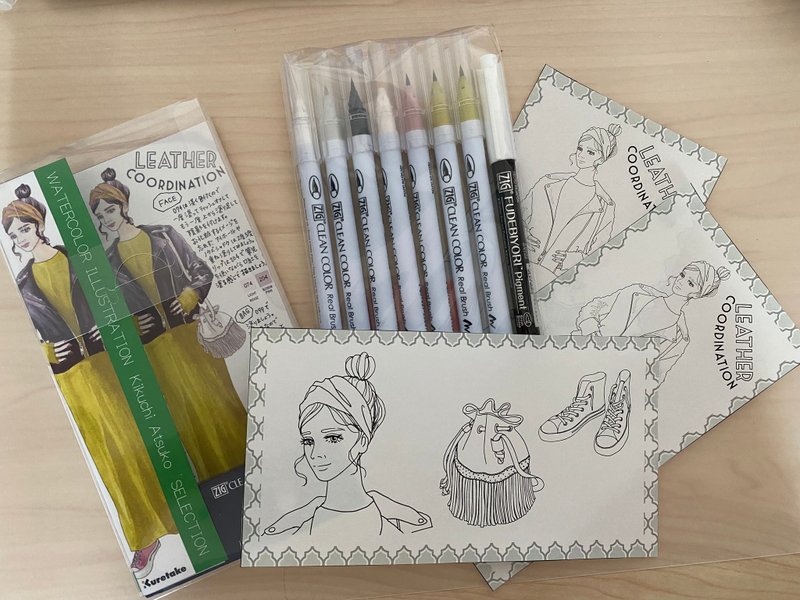 水彩插图 Atsuko Kikuchi 选择皮革 - 其他书写用品 - 塑料 