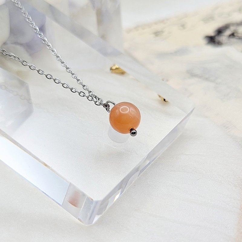 天然水晶 太阳石 不锈钢项链 锁骨链 - 锁骨链 - 水晶 