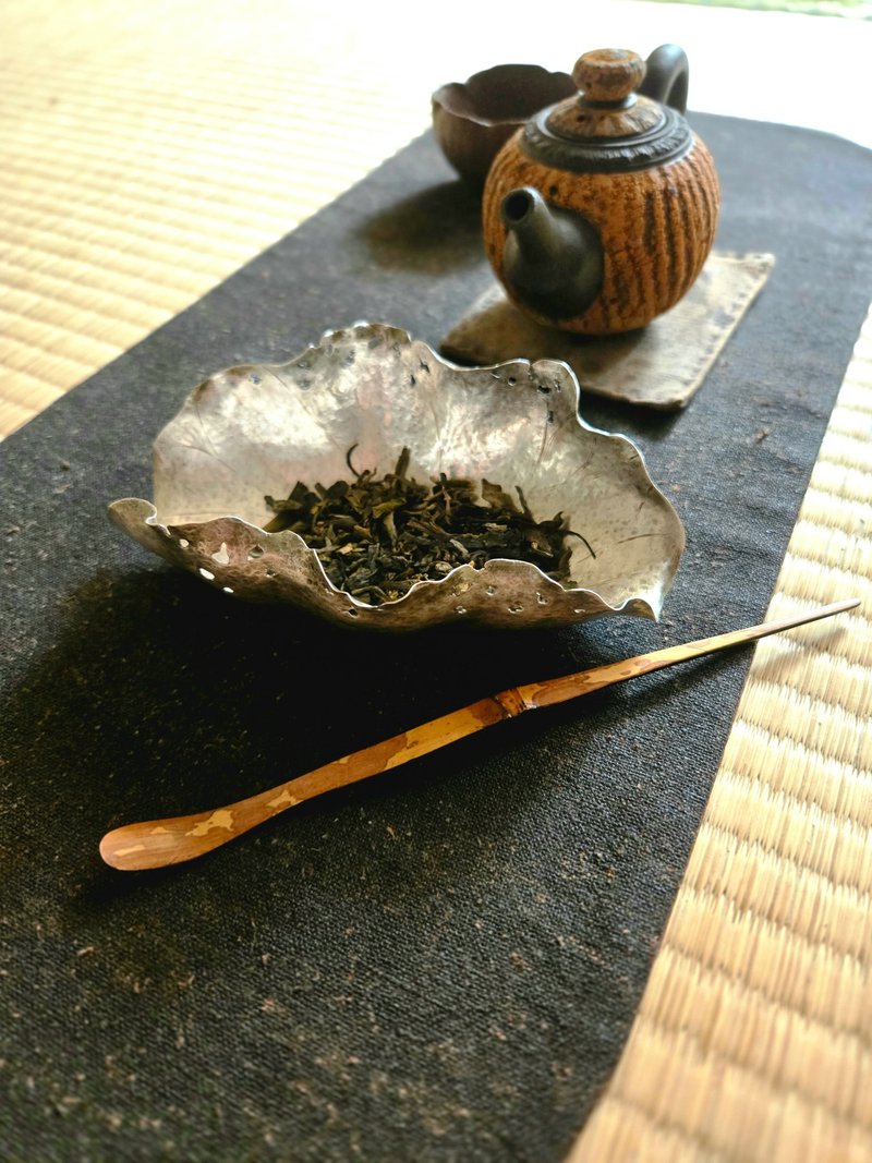 荷叶茶则 - 茶具/茶杯 - 纯银 银色