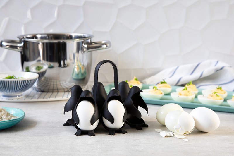 【PELEG-DESIGN】 Egguins 抱抱企鹅煮蛋器 - 厨房用具 - 塑料 黑色