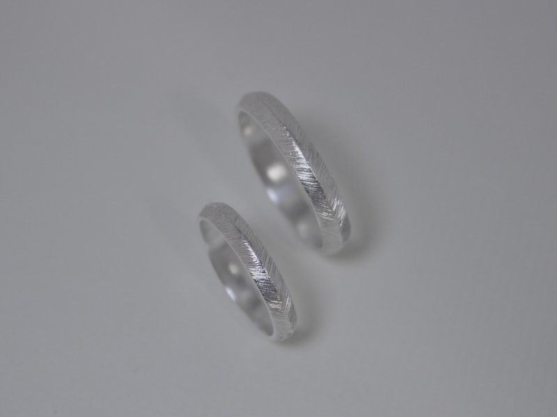 立体羽毛 / 设计款・金工银戒・婚戒对戒・一人成班 - 金工/饰品 - 纯银 