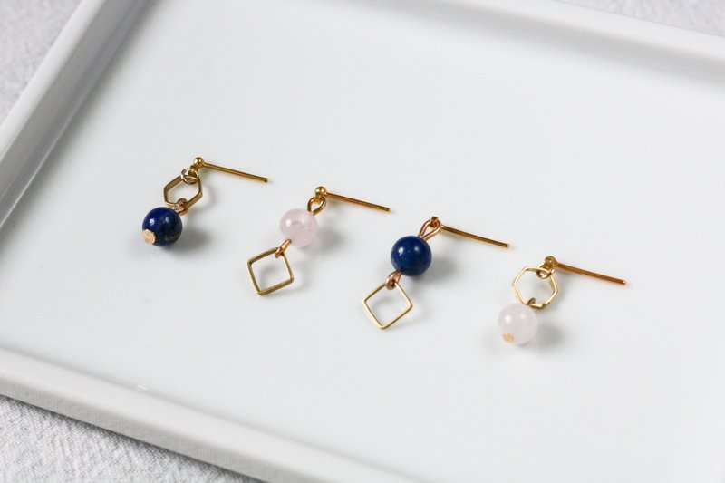 - 【小魔术】 -  | 手作水晶耳环系列 - 耳环/耳夹 - 水晶 金色