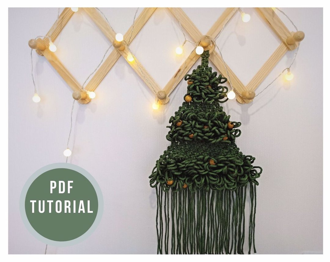 Macrame pattern pdf Chrismas tree DIY - 墙贴/壁贴 - 棉 