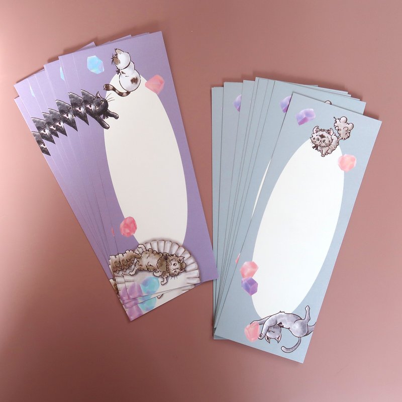memo paper_寒氷猫咪长条便条纸组 (两款) - 笔记本/手帐 - 纸 多色