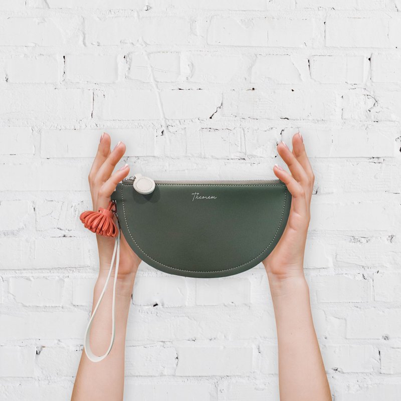 Pie clutch clutch bag - green color Coin PurseOff-SeasonOff-Season Sales - 手拿包 - 人造皮革 