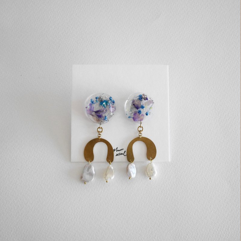 耳环 ピアス / イヤリング  | 靛色 - 耳环/耳夹 - 树脂 蓝色