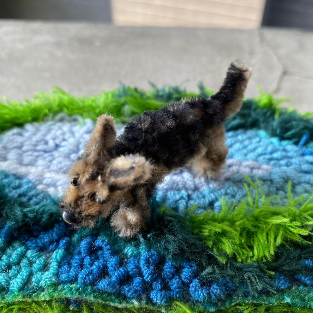 德国狼犬牧羊狗5cm-毛根扭扭棒手作/脏萌流浪动物园/娃娃宠物玩偶 - 编织/刺绣/羊毛毡/裁缝 - 其他人造纤维 黑色