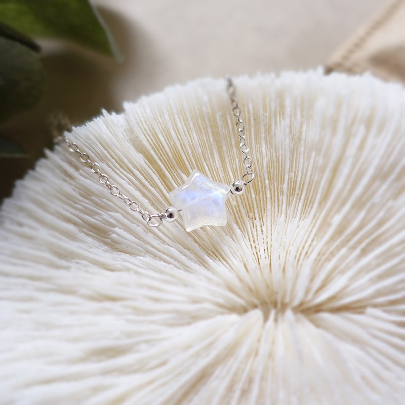 925纯银 高等级 强蓝光 彩虹月光石 六月诞生石 月光石 手链 - 手链/手环 - 水晶 