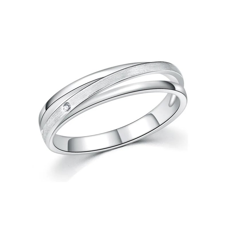无限&爱 钻石白钢 男戒 - 戒指 - 钻石 白色