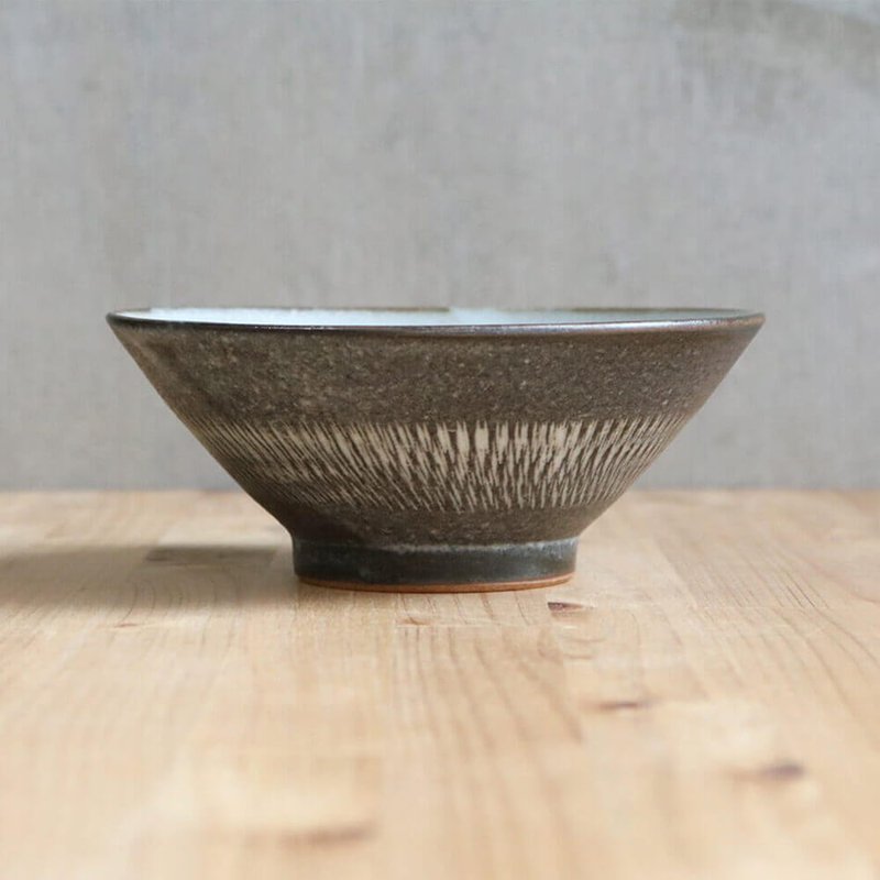 Koishiwara Ware, Bowl, Skipping planer, Tea bowl, Kanjiro Moriyama, Jizan Kiln - 碗 - 陶 灰色