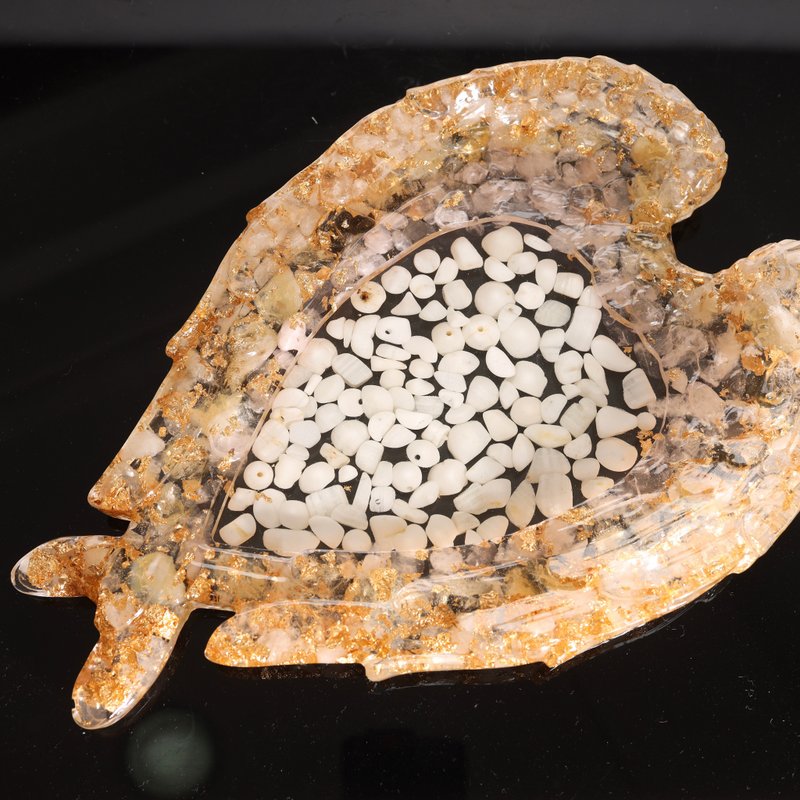 【交换礼物】天使之翼贝壳奥刚净化饰品收纳盘Orgonite水晶疗愈 - 摆饰 - 水晶 粉红色