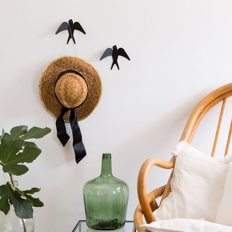 燕子挂勾(黑色 2入/组) - 墙贴/壁贴 - 其他金属 黑色