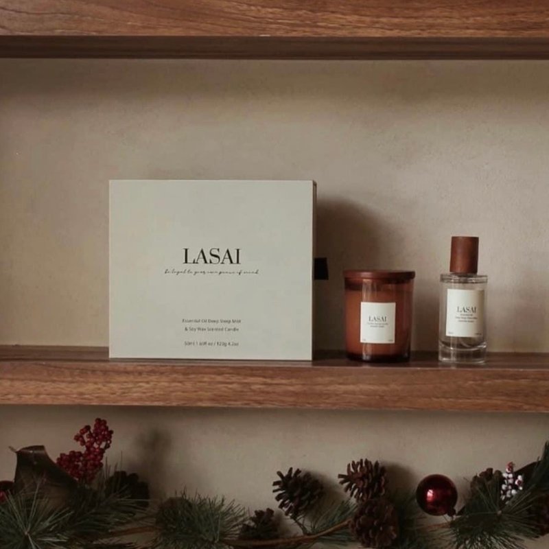 舒缓静心礼盒 精油舒眠喷雾 精油香氛蜡烛 舒缓放松 助眠 - 香薰/精油/线香 - 玻璃 