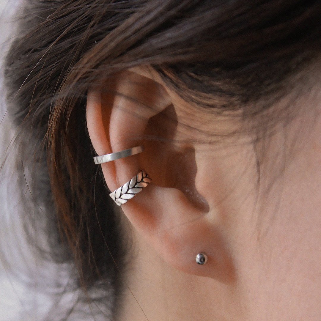 Braid Earcuff - 耳环/耳夹 - 纯银 银色