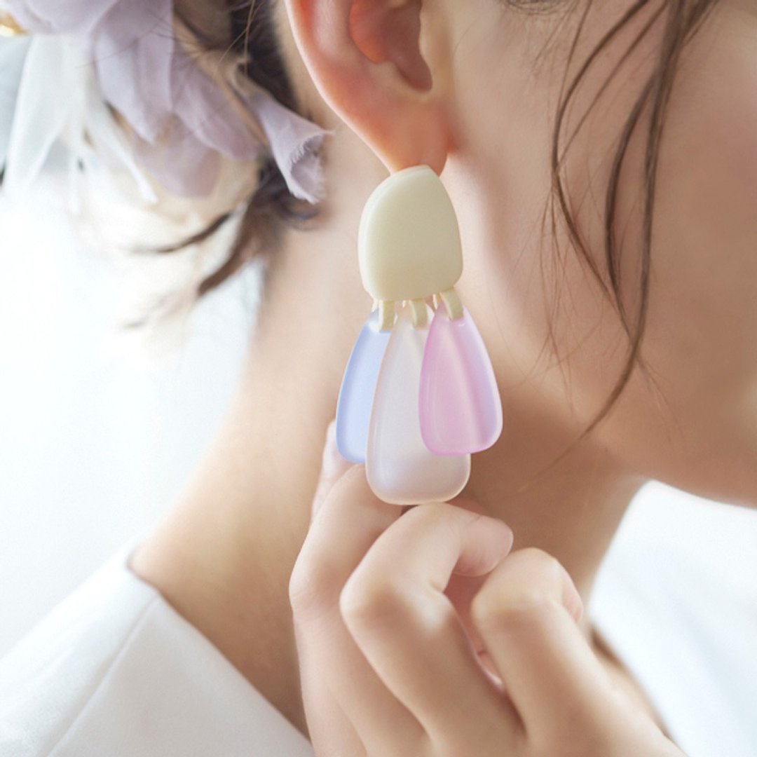 Pixie || Earrings || Pastel - 耳环/耳夹 - 压克力 粉红色