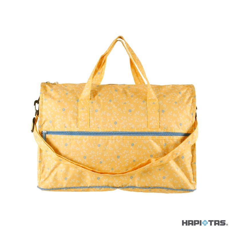 【HAPI+TAS】日本原厂授权 折叠旅行袋 (小)- 黄色花朵华尔 - 手提包/手提袋 - 聚酯纤维 多色