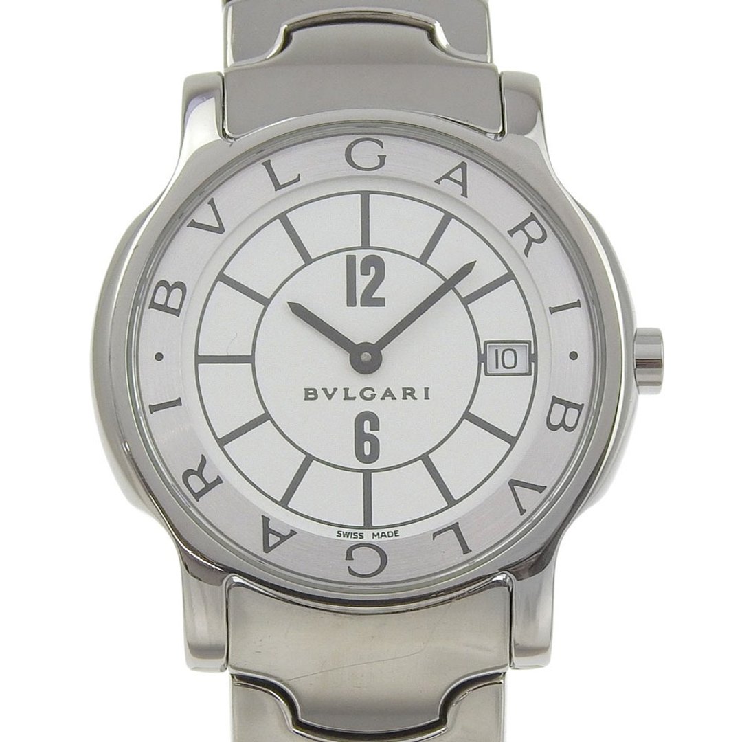 [日本直送] BVLGARI Solotempo ST35S 不锈钢石英手表，搭配类比显示与白表盘，男女通用 [二手] - 女表 - 不锈钢 白色
