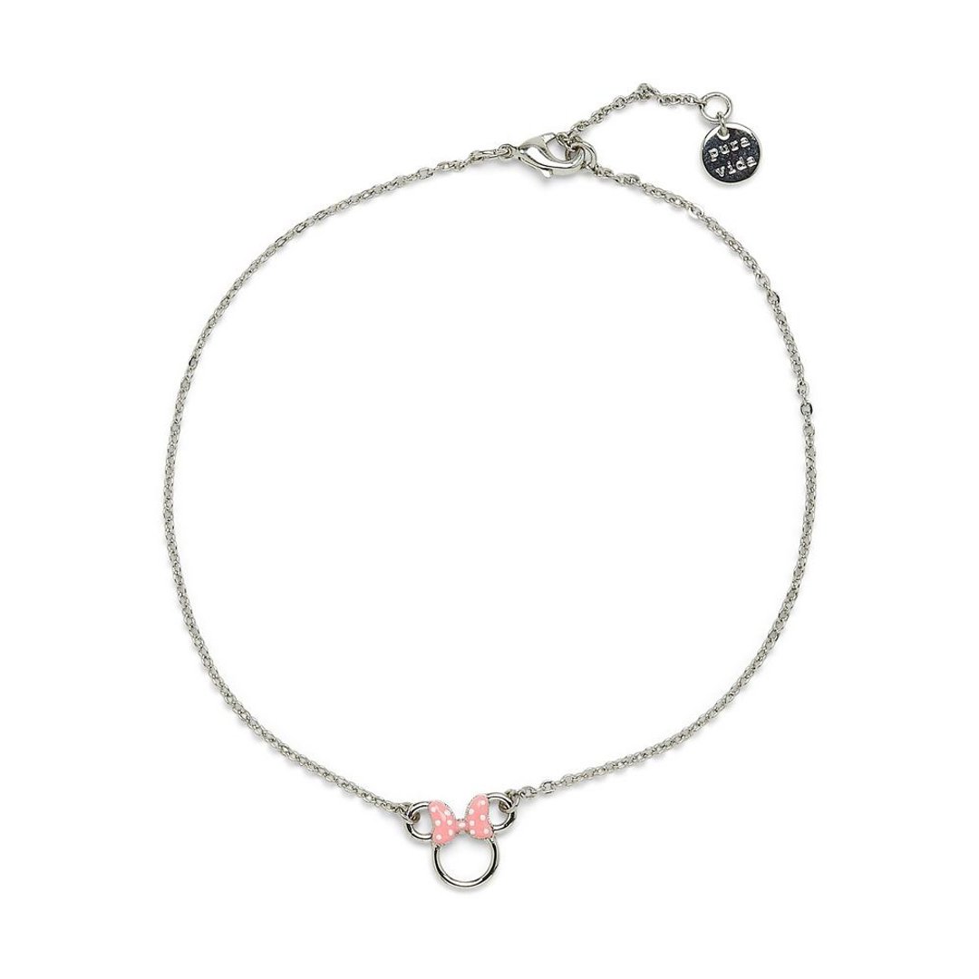 Pura Vida 美国手工  DISNEY MINNIE  银色米妮脚链 - 脚链/脚环 - 防水材质 银色