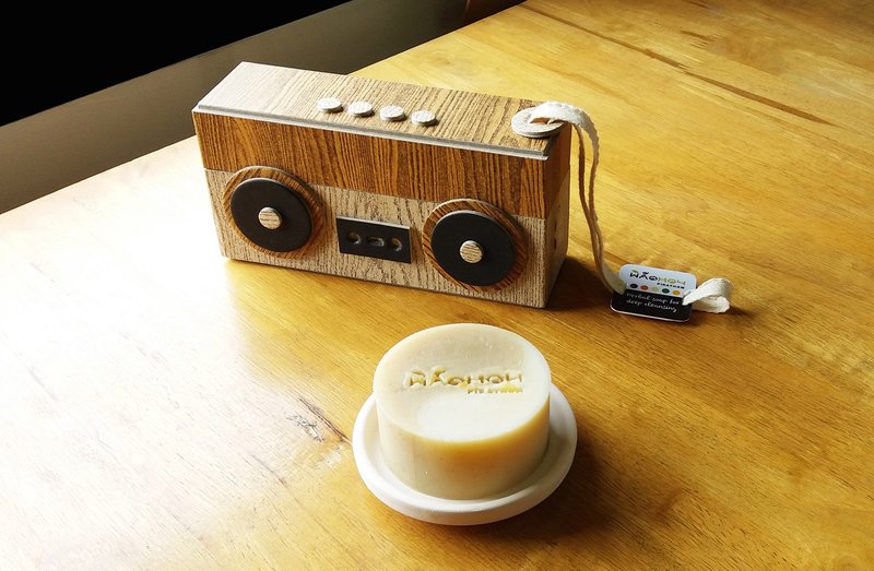 Gift set soap - Portable retro radio - Wood+Brown 4 - 肥皂/手工皂 - 纸 
