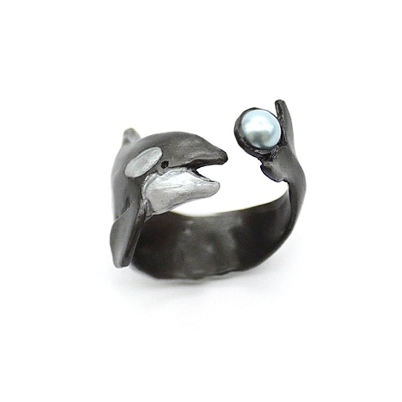 Orcinus / ring RN118 - 戒指 - 其他金属 黑色