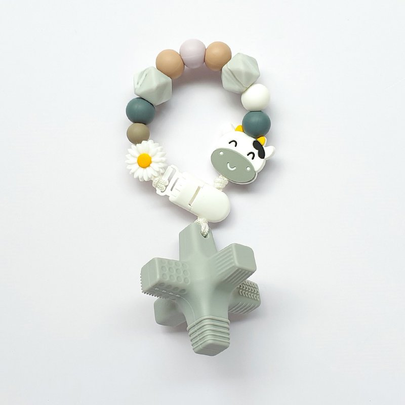 定制化 无字 小乳牛 雏菊 消波块固齿器 - 玩具/玩偶 - 其他材质 粉红色