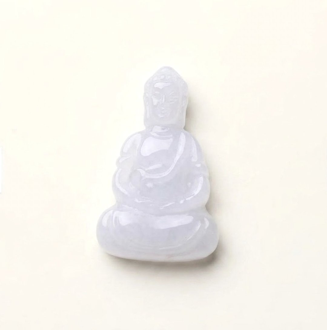 冰种翡翠佛祖 | 天然缅甸玉翡翠 A 货 | 送礼 - 金工/饰品 - 玉石 白色