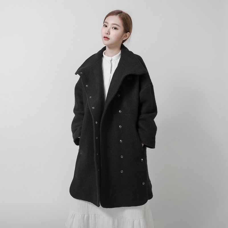 SU:MI said Darwin 达尔文羊毛大衣外套_7AF307_黑 - 女装休闲/机能外套 - 羊毛 黑色