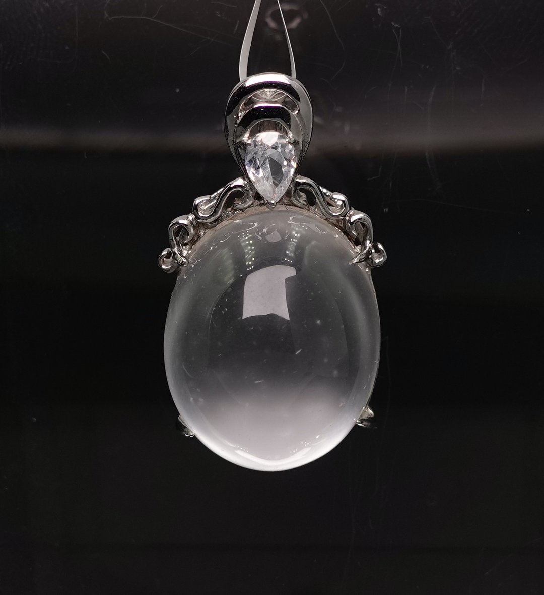 宝丽金珠宝-天然水沫子白钢坠 - 项链 - 水晶 