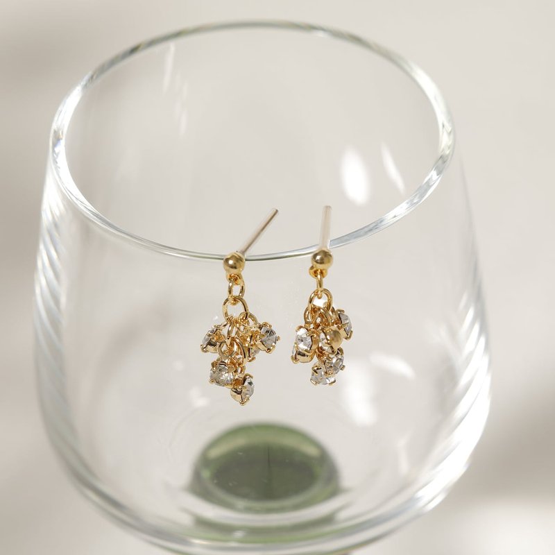 五彩纸屑 GD - 闪闪发光的水晶耳针金 - 耳环/耳夹 - 其他金属 金色