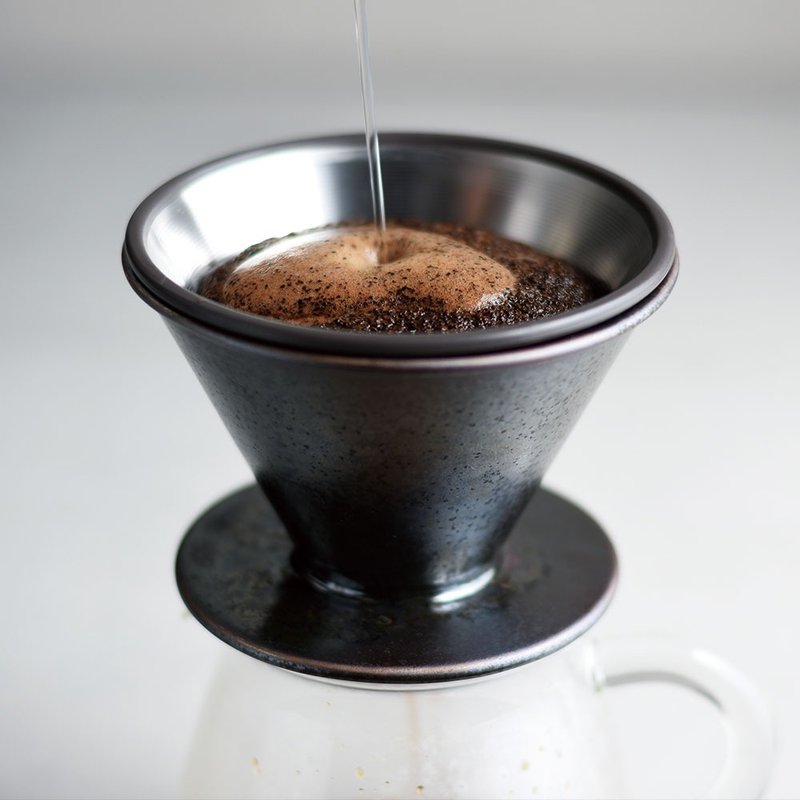 日本KINTO SCS铸职人陶瓷滤杯2杯 / 4杯 / 金属黑 - 咖啡壶/周边 - 瓷 黑色
