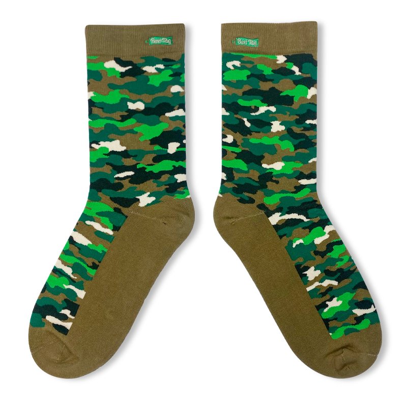 迷彩 橄榄绿 - 袜子 - 棉．麻 绿色