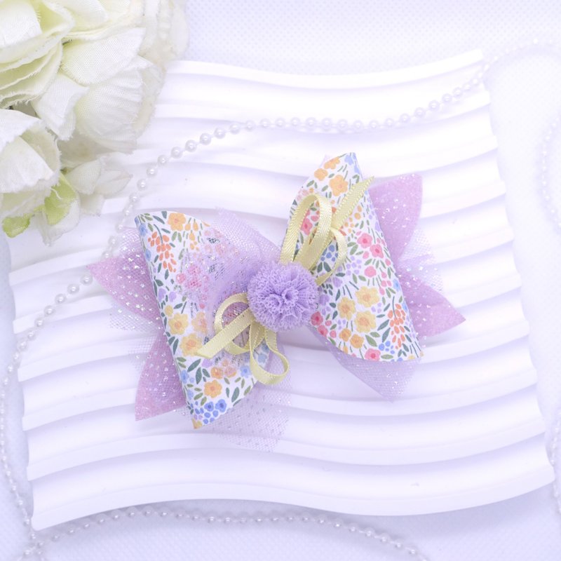 立体蝴蝶结发夹 儿童头饰 glitter hairbow - 发饰 - 其他材质 
