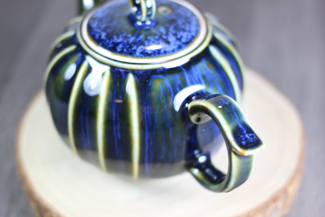 【辛劳的父亲】耀洋 天目釉 曲纹茶壶 莺歌陶艺名家叶敏祥作品 - 茶具/茶杯 - 瓷 