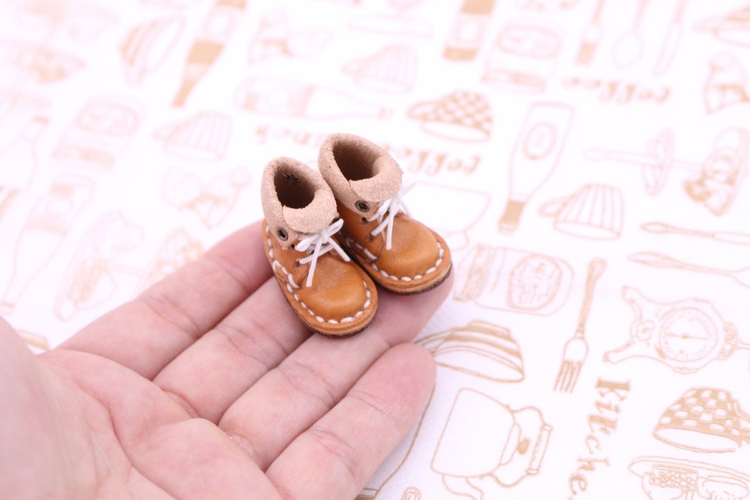 Small leather boots | Maron - 摆饰 - 真皮 橘色