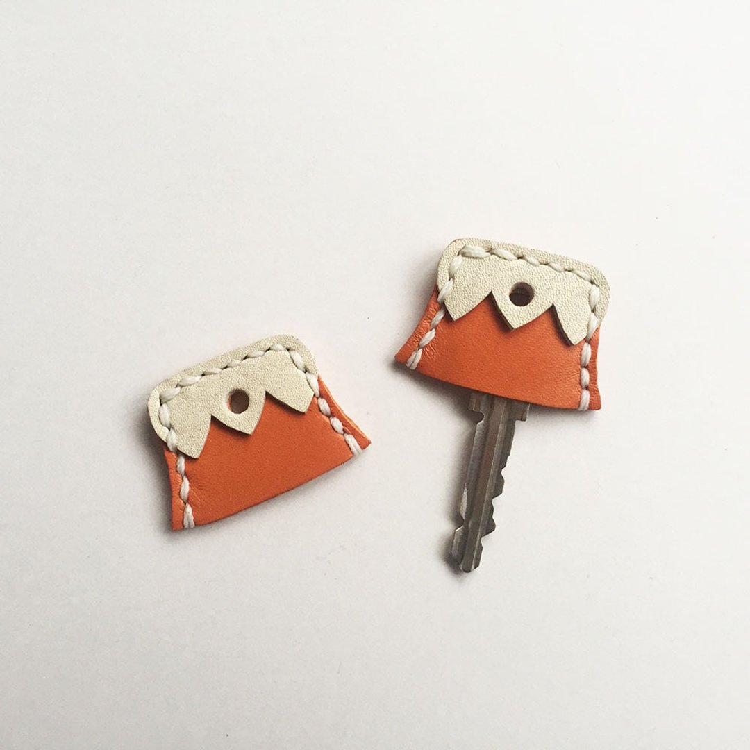 Mount Fuji key cover orange - 其他 - 真皮 橘色