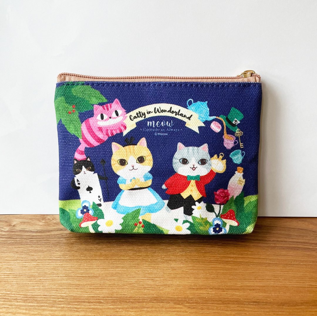 Meow Catty in Wonderland 爱丽丝猫猫小物袋化妆袋 - 化妆包/杂物包 - 其他材质 蓝色