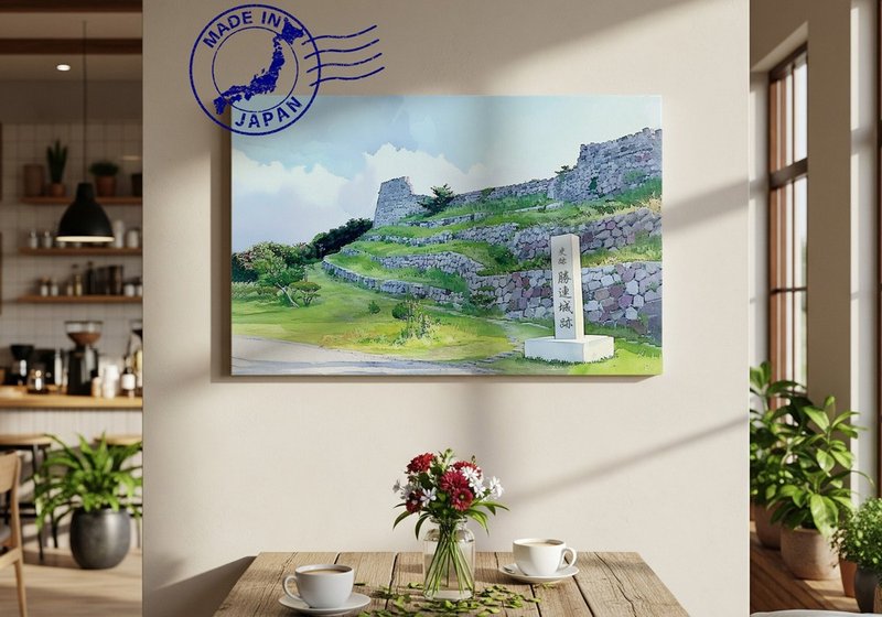 日本制帆布画・胜连城迹、冲绳・日本风景・送礼、摆设、装饰 - 墙贴/壁贴 - 棉．麻 