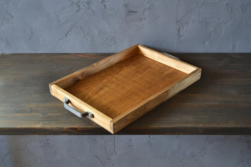 0310mito 日本桧木咖啡托盘 L尺寸 银色铸铁 - 其他家具 - 木头 咖啡色