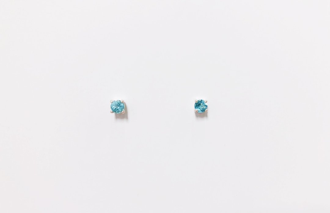 磷灰石耳针 925纯银 手工镶嵌 - 耳环/耳夹 - 宝石 