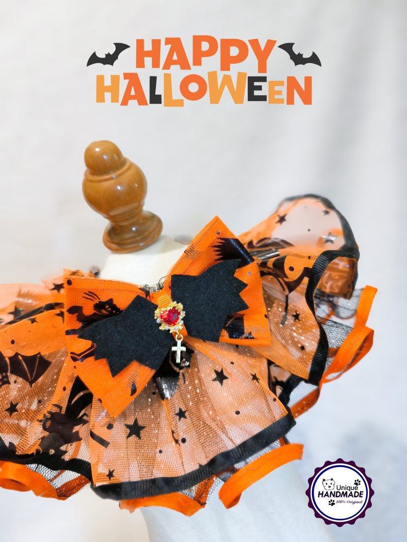 优先订 万圣节 Halloween costume 宠物颈饰 - 衣/帽 - 棉．麻 橘色