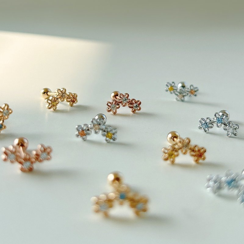 NEW【 野花园 】s925纯银 转珠耳环 || 独家开版 - 耳环/耳夹 - 纯银 多色