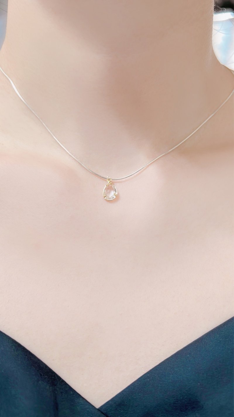 | 诞生石系列 | 4月 钻石 925银/14K包金项链 双面戴 情人节礼物 - 项链 - 其他材质 白色