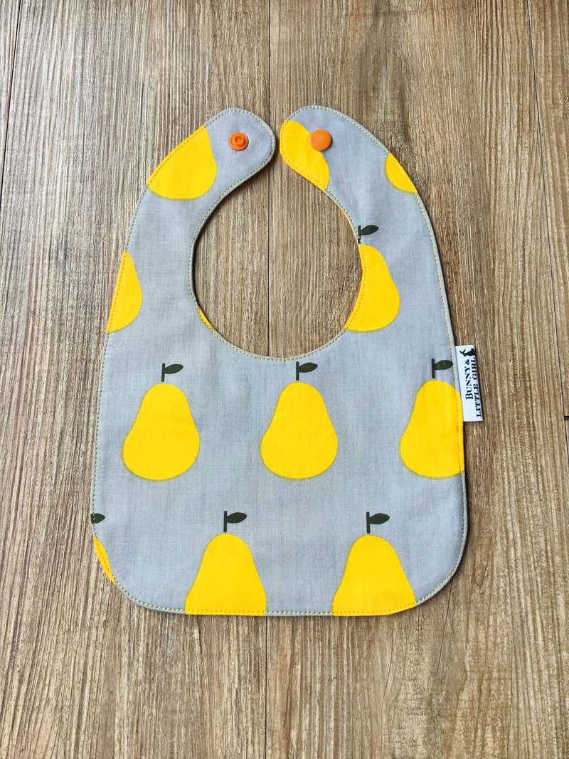 双面围兜-黄色小梨 - 围嘴/口水巾 - 棉．麻 
