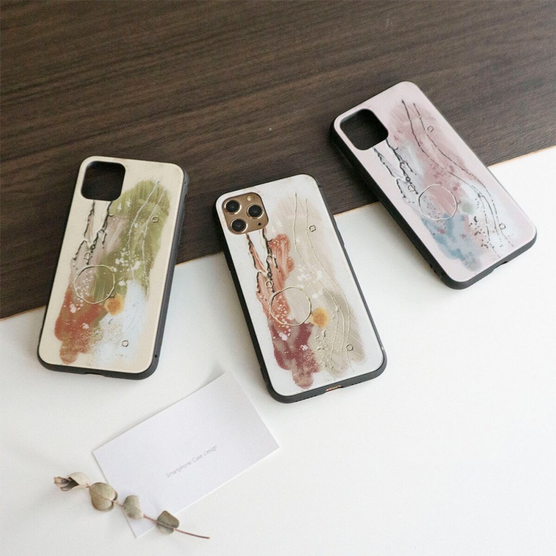 适用于多种型号的玻璃智慧型手机外壳 [指甲设计风格 -Paint-] Nuance Design Art iPhone JI52U - 手机壳/手机套 - 玻璃 咖啡色